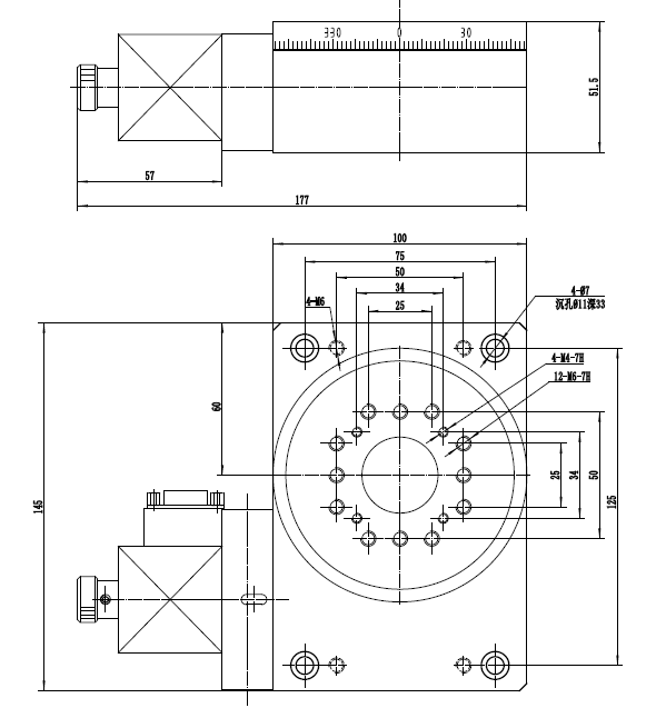 PX110-100H高精度電動旋轉(zhuǎn)臺 100 200高精旋轉(zhuǎn)臺 分度盤 轉(zhuǎn)盤