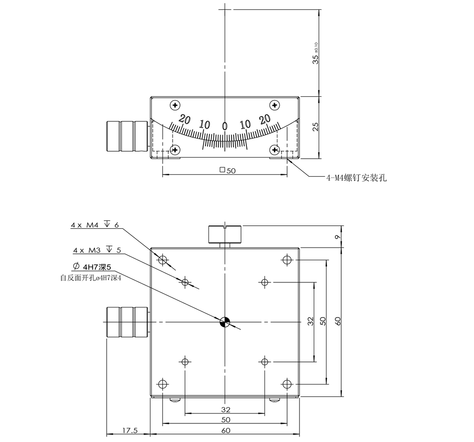高精度手動(dòng)角位臺(tái) 弧擺臺(tái)PT-SD40/50/60