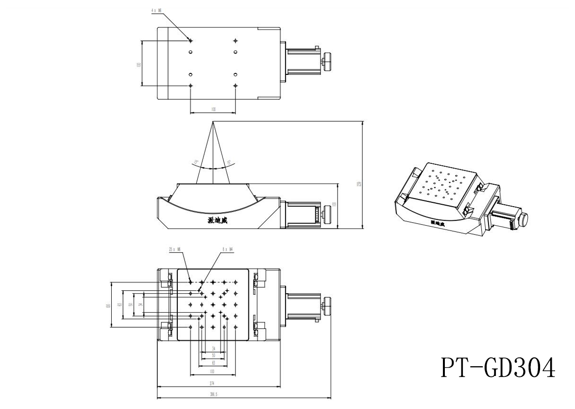 PT-GD304 電動高精度角位臺 蝸輪蝸桿 角度儀 ±15° 電動位移臺 PT-GD304 電動高精度角位臺 蝸輪蝸桿 角度儀 ±15° 電動位移臺
