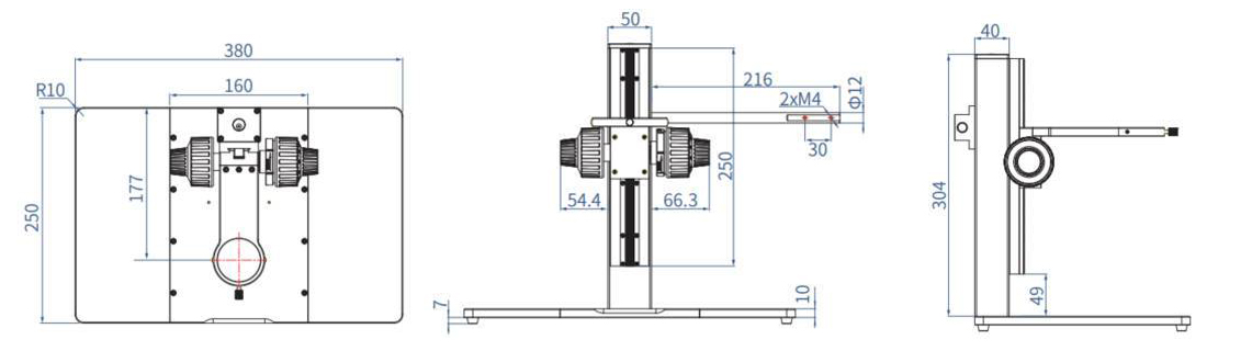 XYZ three-axis adjustment frame coarse and fine adjustment microscope stand 600