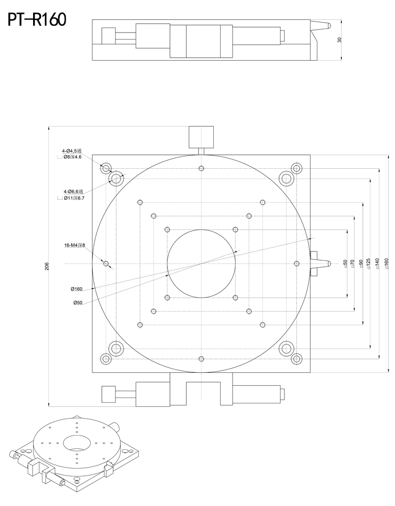 PT-R160 手動(dòng)旋轉(zhuǎn)臺(tái)中空旋轉(zhuǎn)臺(tái)微調(diào)旋轉(zhuǎn)臺(tái)快速調(diào)節(jié)360度旋轉(zhuǎn)臺(tái)